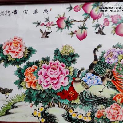 tranh sứ phú quý trường thọ